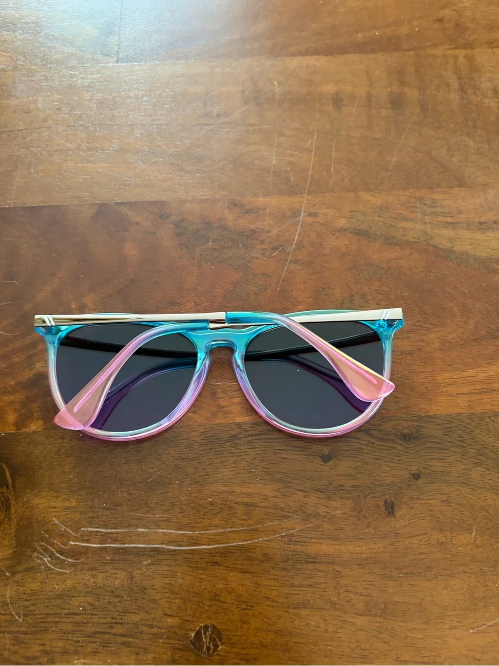 Mirrored Gradient Sunglasses - Blue Pink